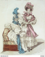 Gravure De Mode Costume Parisien 1832 N°3014 Robe Mousseline Ornée - Etsen