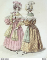 Gravure De Mode Costume Parisien 1832 N°3018 Robe De Charly Satinée - Radierungen