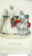 Gravure De Mode Costume Parisien 1838 N°3558 Robes Mousseline & Popeline  - Etsen