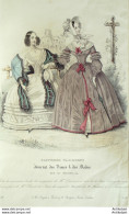 Gravure De Mode Costume Parisien 1838 N°3567 Robe Mousseline Redingote - Acqueforti