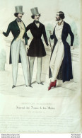 Gravure De Mode Costume Parisien 1838 N°3568 Redingotes Mérinos Curika Homme - Radierungen
