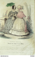 Gravure De Mode Costume Parisien 1838 N°3568b Redingotes Mérinos Curika Homme - Etchings