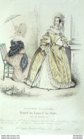 Gravure De Mode Costume Parisien 1838 N°3573 Fichu & Mantelet Ombrelles  - Aguafuertes