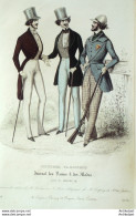 Gravure De Mode Costume Parisien 1838 N°3576 Costumes Drap Et Velours Homme - Eaux-fortes