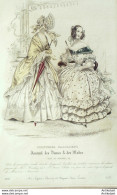 Gravure De Mode Costume Parisien 1838 N°3577 Robe Mousseline & Organdi - Acqueforti