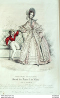 Gravure De Mode Costume Parisien 1838 N°3578 Peignoir & Mantelet En Jaconas - Radierungen