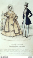 Gravure De Mode Costume Parisien 1838 N°3581 Costume Homme Veste Gilet Piqué - Radierungen