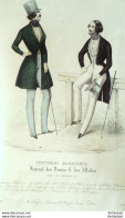 Gravure De Mode Costume Parisien 1838 N°3583 Costumes Homme  - Aguafuertes