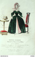 Gravure De Mode Costume Parisien 1838 N°3596 Redingote En Gros De Naples - Eaux-fortes