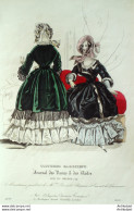 Gravure De Mode Costume Parisien 1838 N°3597 Manteaux & Paletot Chapeaux - Radierungen