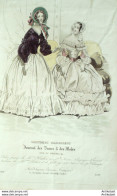 Gravure De Mode Costume Parisien 1838 N°3599 Robes Perkale & Mousseline - Eaux-fortes