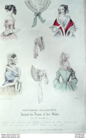 Gravure De Mode Costume Parisien 1838 N°3605 Capote Satin Bonnet à La Juive - Eaux-fortes