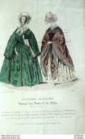 Gravure De Mode Costume Parisien 1838 N°3604 Manteau Et Mantille Mantelets - Eaux-fortes