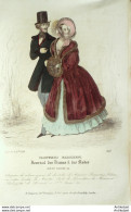 Gravure De Mode Costume Parisien 1838 N°3611 Pelisse En Satin Robe Lévantine - Eaux-fortes