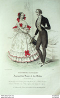 Gravure De Mode Costume Parisien 1838 N°3616 Robe De Crêpe Costume Homme - Eaux-fortes