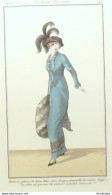 Gravure De Mode Costume Parisien 1912 Pl.23 SESBOUE Suzanne Robe Velours - Eaux-fortes