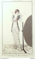 Gravure De Mode Costume Parisien 1912 Pl.26 SIMEON Deshabillé En Mousseline - Etchings