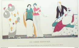 Gravure De Mode Costume Parisien 1913 Pl.046b MARTIN Charles Choix Difficile - Eaux-fortes