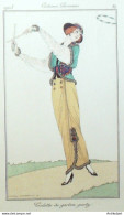 Gravure De Mode Costume Parisien 1913 Pl.089 LHUER Victor Robe Garden Party - Acqueforti