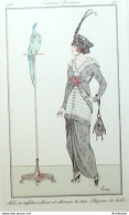 Gravure De Mode Costume Parisien 1913 Pl.090 LOEZE Robe Taffetas - Radierungen