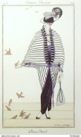 Gravure De Mode Costume Parisien 1913 Pl.107 LHUER Victor Robe Demi Deuil - Eaux-fortes