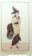 Gravure De Mode Costume Parisien 1913 Pl.110 VAN BROCK Jan Robe De Satin - Etchings