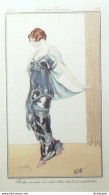 Gravure De Mode Costume Parisien 1914 Pl.133 DRIAN Etienne Robe En Soie - Eaux-fortes