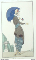 Gravure De Mode Costume Parisien 1914 Pl.158 WEGENER Gerda-Robe à Retroussis - Radierungen