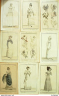 Gravures De Mode Costume Parisien 1813 à 1820 Lot 01 9 Pièces - Radierungen