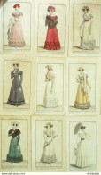 Gravures De Mode Costume Parisien 1822 Lot 07 9 Pièces - Acqueforti