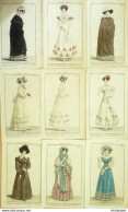 Gravures De Mode Costume Parisien 1822 à 1823 Lot 11 9 Pièces - Etsen