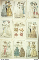 Gravures De Mode Costume Parisien 1826 Lot 21 9 Pièces - Eaux-fortes