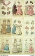 Gravures De Mode Costume Parisien 1830 Lot 33 9 Pièces - Radierungen