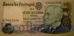 PORTOGALLO - PORTUGAL 20 ESCUDOS 1978 PICK 176b UNC - Portogallo