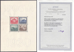 IPOSTA-Block 1930, Postfrische Luxuserhaltung, Die Kl. Papierverdickung Rechtsseitig Ist Herstellungsbedingt. Fotoattest - Other & Unclassified