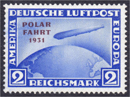 2 Mark Polarfahrt 1931, Sauber In Ungebrauchter Erhaltung Mit Falz, Der Bindestrich Nach ,,POLAR" Fehlt (PF. I), Signier - Altri & Non Classificati