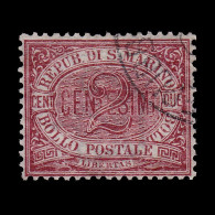 SAN MARINO STAMP.1895.NUMERAL.2c.SCOTT 3.USED - Used Stamps