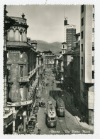 D5451] TORINO VIA PIETRO MICCA DALL'ALTO - DUE TRAM TIPO 2700 LINEA 10 Non Viaggiata, Datata 1958 - Autres Monuments, édifices