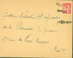 Guerre 40 Nord Oblitération De Fortune Débâcle Cachet Linéaire BAVAY 8 SEPT 1940 Sur YT N°433 Iris - WW II