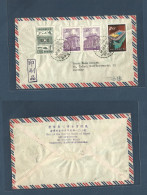 TAIWAN. 1962 (26 Jan) Taichung - Germany, Trier. Air Multifkd Mixed Issues Envelope. Nice. - Sonstige & Ohne Zuordnung