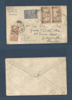 SYRIA. 1946 (11 Jan) Bab - Toama, Damas RP - USA, Florida, Jacksonville. Multifkd Envelope + Ovptd Issues. Scarce Destin - Syrien