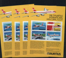 MAURITIUS - 1977 - AIR MAURITIUS  MINIATURE SHEETS  X 4  MINT NEVER HINGED ,SG CAT £36 - Maurice (1968-...)