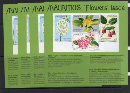 MAURITIUS - 1977 - FLOWERS MINIATURE SHEETS  X 4  MINT NEVER HINGED ,SG CAT £17 - Maurice (1968-...)