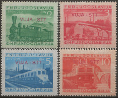 TZB19-22L - 1950 Trieste Zona B, Sass. Nr. 19/22,  Serie Cpl. Di 4 Francobolli Nuovi Con Traccia Di Linguella */ - Ungebraucht