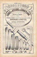 PUB 1921 - Forge & Atelier De Combeplaine 42 Rive De Gier, Garniture Caoutchouc Walker Londres - Pubblicitari