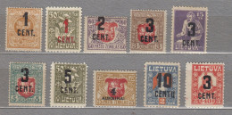 LITHUANIA 1922 Overprinted Stamps MH(*) #Lt158 - Lituanie