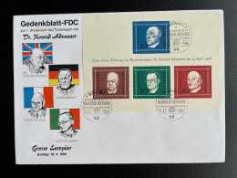 GERMANY 1968 FDC GREAT EUROPEANS 19-04-1968 DUITSLAND DEUTSCHLAND CHURCHILL ADENAUER SCHUMAN GASPERI - 1961-1970