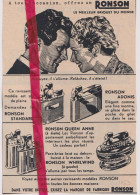 Pub Reclame - Briquets Ronson - Orig. Knipsel Coupure Tijdschrift Magazine - 1953 - Publicités