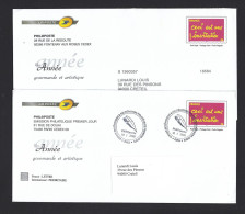 FRANCE 2005. PAP Y&T Type (n°3760) - "  L' Année Gourmande Et Artistique " Sur 2 Enveloppes. LA POSTE - Phil@poste. TB. - Pseudo-entiers Officiels