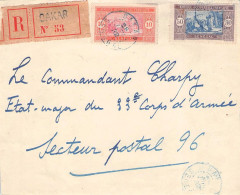 SENEGAL - FRAGMENT 1922 RECOMMANDE DAKAR - MILITARY /6152 - Storia Postale